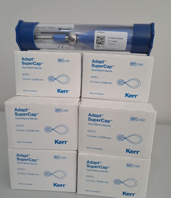 Kerr Adapt Supercap Matrix 10 Kutu Alana 1 Adet Kerr Adapt Supermat Matris Tabancası Hediye (5 kutu yeşil )(5 kutu mavi)