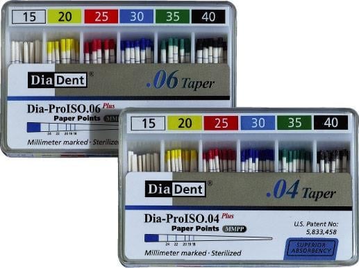 Diadent DIA-PROISO Açılı Paper Points .04 Açılı 15